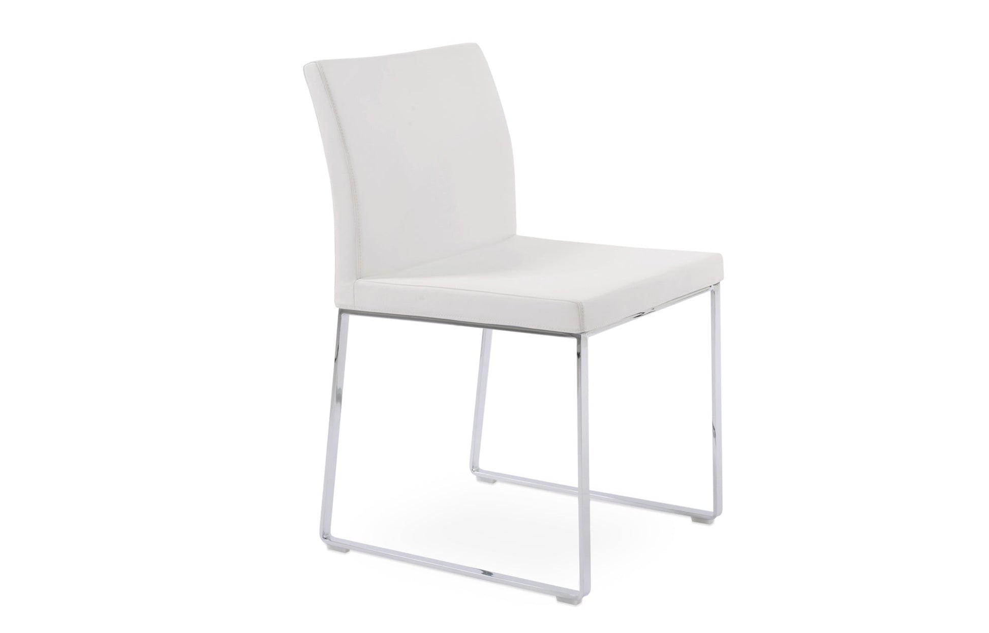 Aria Sled Wire Dining Chair-Leather