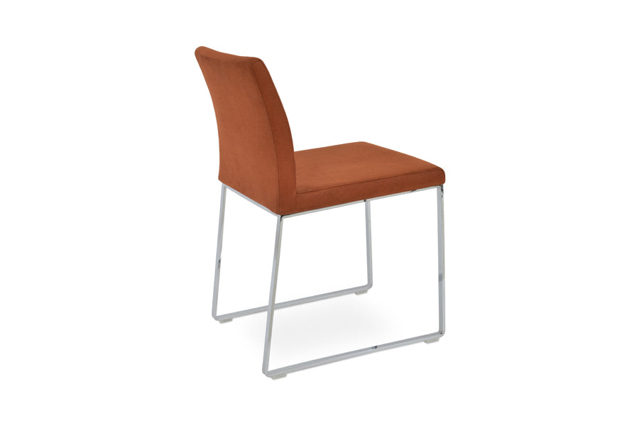 Aria Sled Wire Dining Chair-Fabric