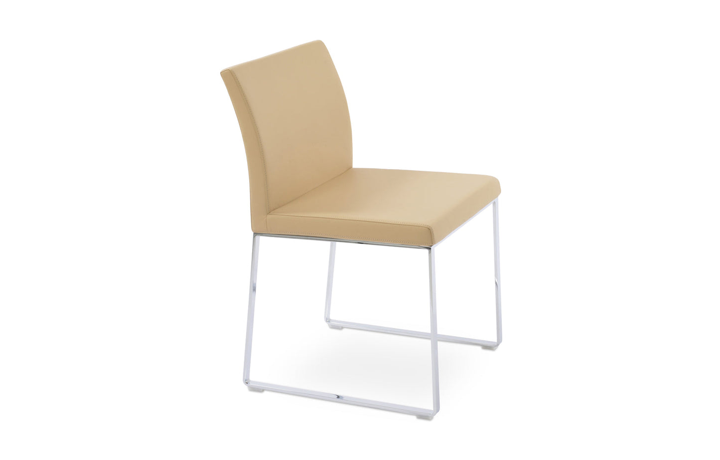 Aria Sled Wire Dining Chair-Leather