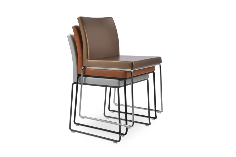 Aria Stackable Dining Chair-Leather