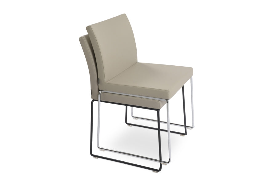 Aria Stackable Dining Chair-Leather