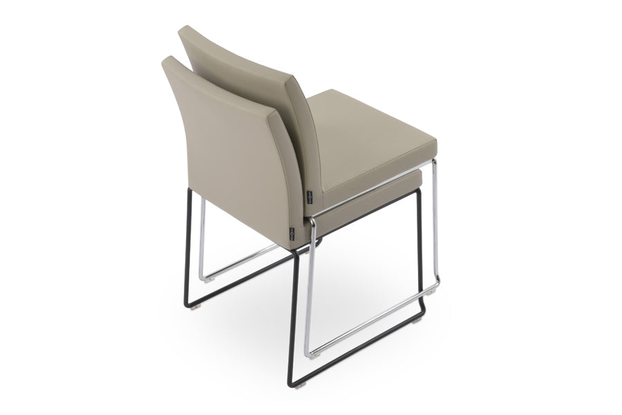 Aria Stackable Dining Chair-Leather