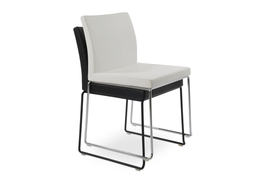 Aria Stackable Dining Chair-Leather