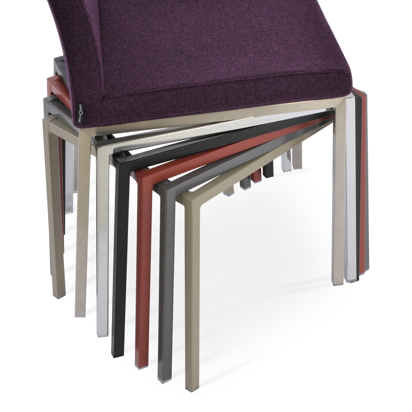 Aria Stackable Dining Chair-Leather