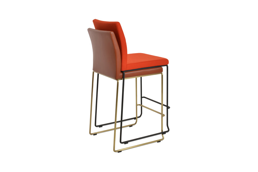 Aria Wire Stackable Bar Stool-Fabric