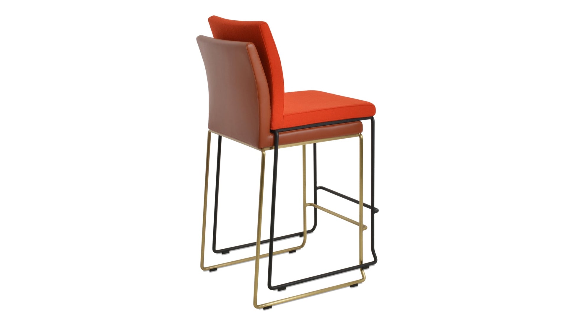 Aria Wire Stackable Bar Stool-Leather