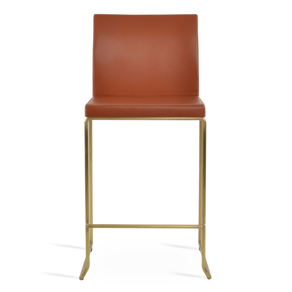 Aria Wire Stackable Bar Stool-Leather