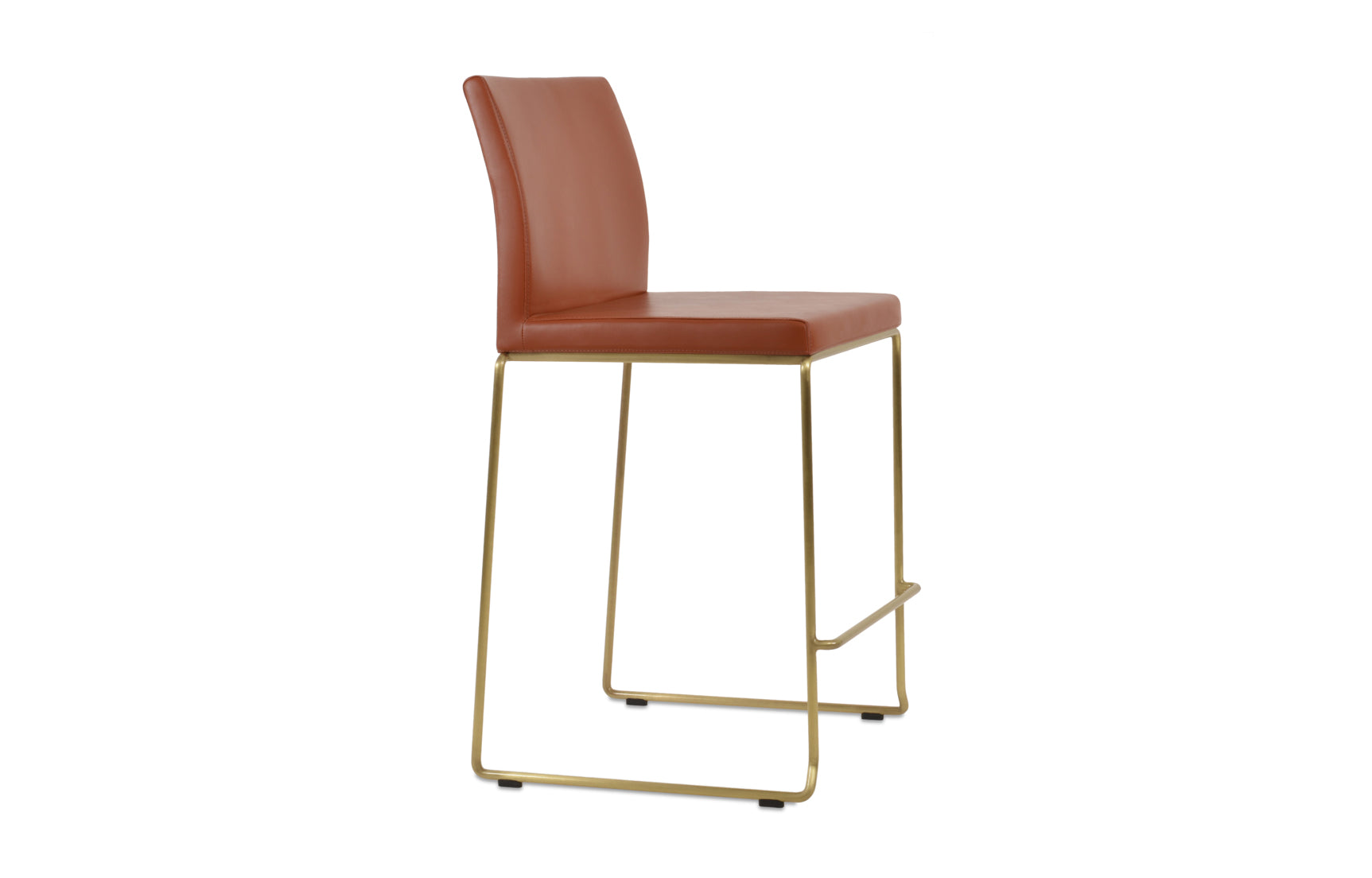 Aria Wire Stackable Bar Stool-Leather