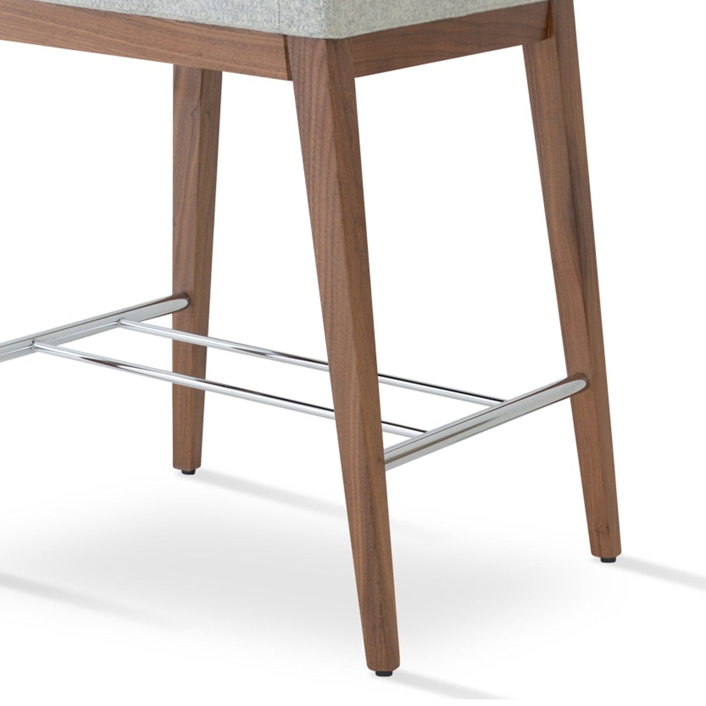 Aria Wood Bar Stool-Leather