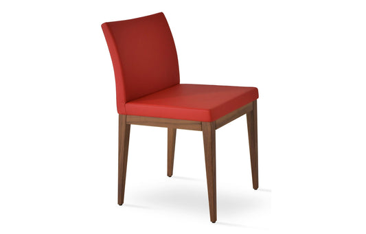 Aria Wood Dining Chair-Leather