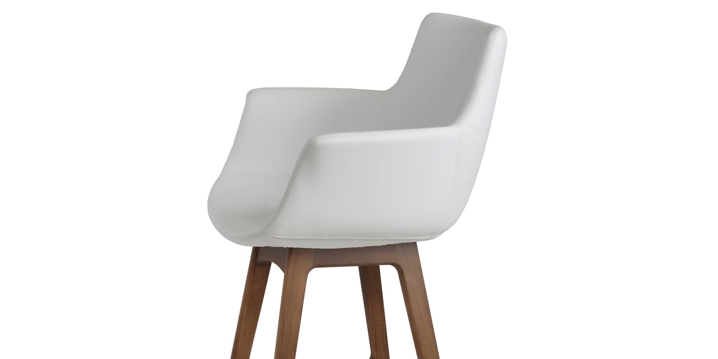 Bottega PR-Wood Bar Stool-Leather