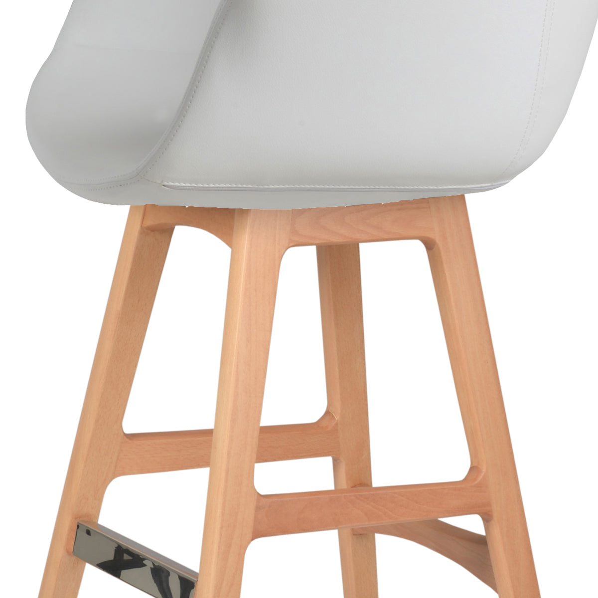 Bottega PR-Wood Bar Stool-Leather