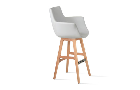 Bottega PR-Wood Bar Stool-Leather