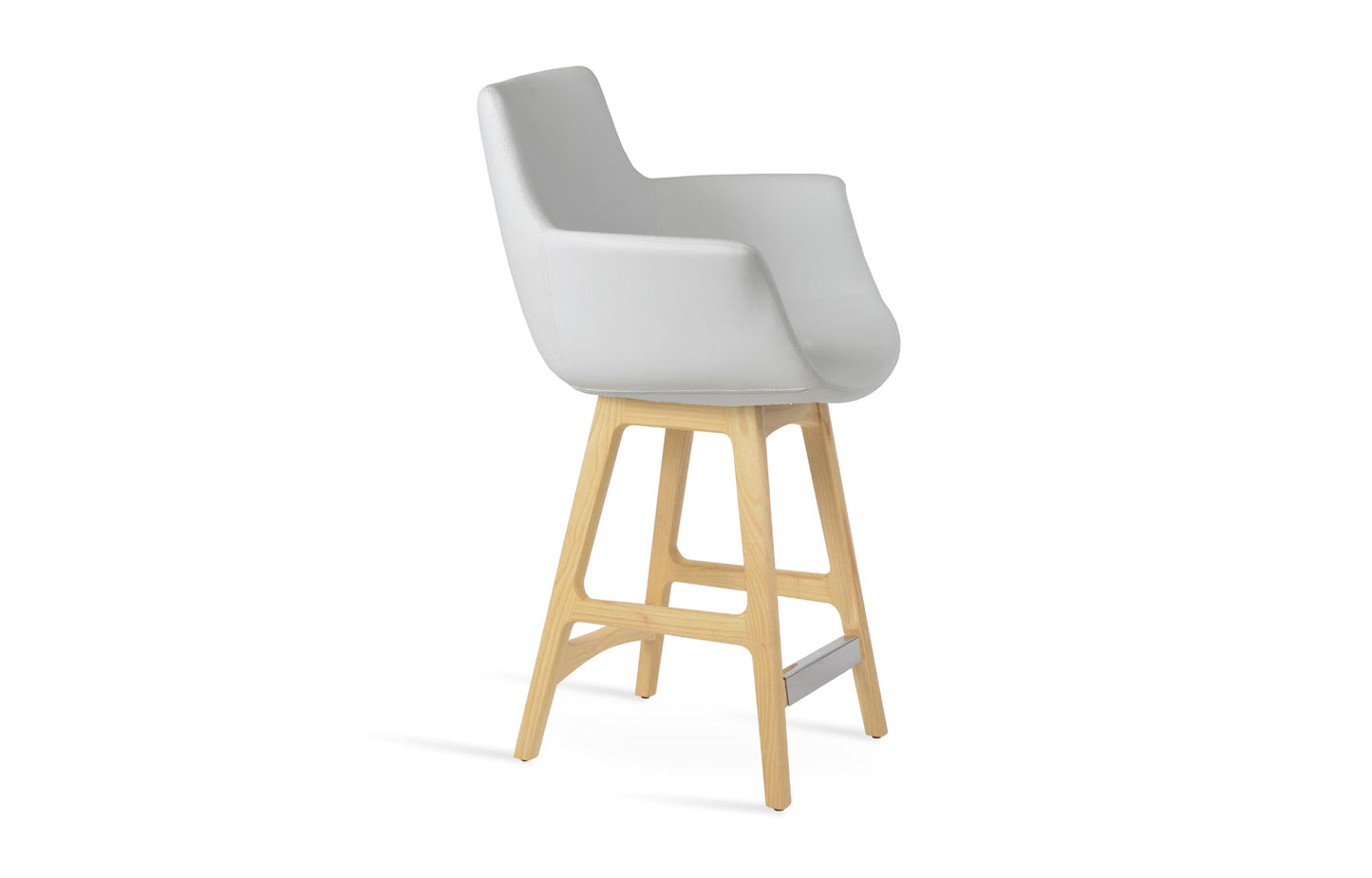 Bottega PR-Wood Bar Stool-Leather