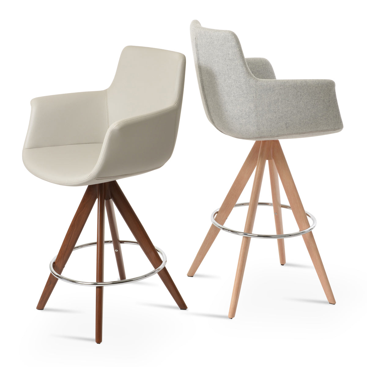 Bottega Pyramid-MW Swivel Bar Stool-Fabric