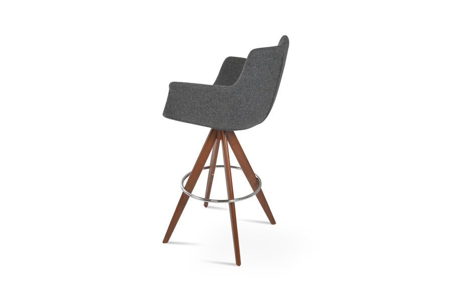 Bottega Pyramid-MW Swivel Bar Stool-Fabric