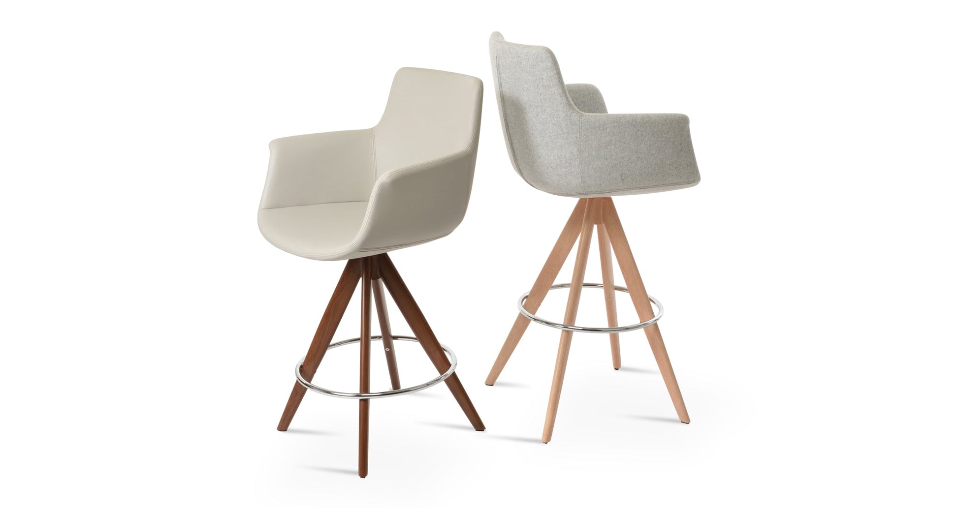 Bottega Pyramid-MW Swivel Stool-Leather