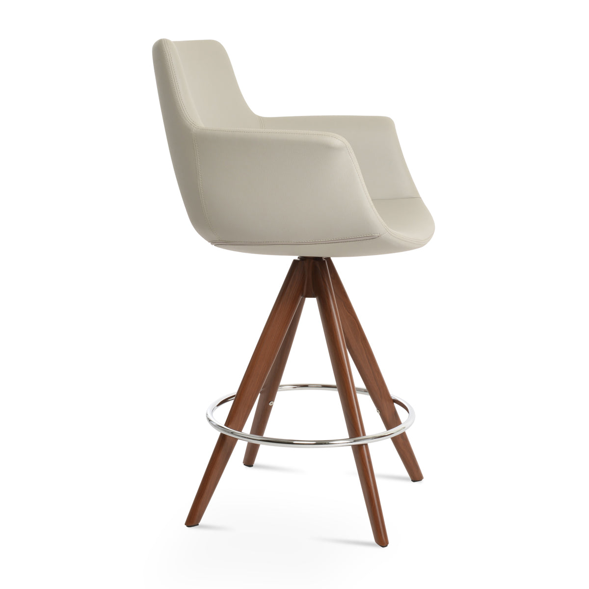 Bottega Pyramid-MW Swivel Stool-Leather