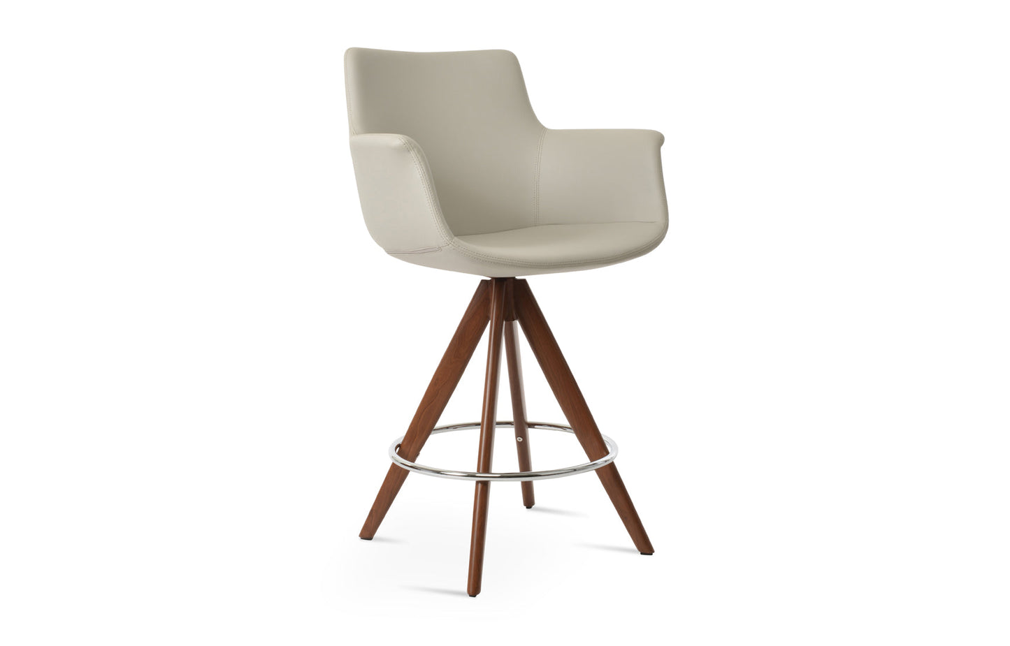 Bottega Pyramid-MW Swivel Stool-Leather