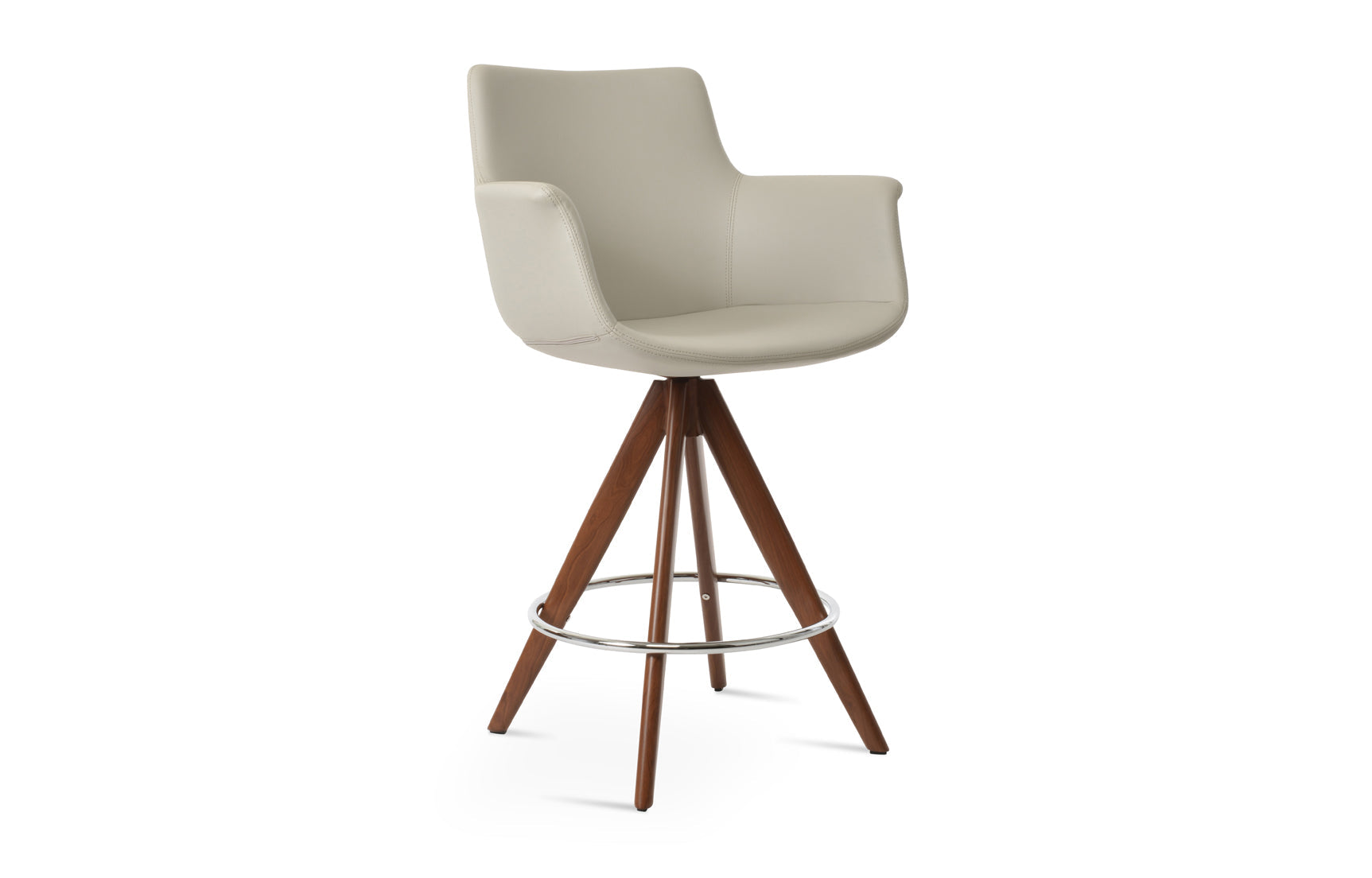 Bottega Pyramid-MW Swivel Stool-Leather