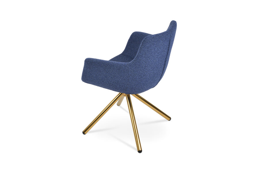 Bottega Swivel Stick Armchair - Fabric