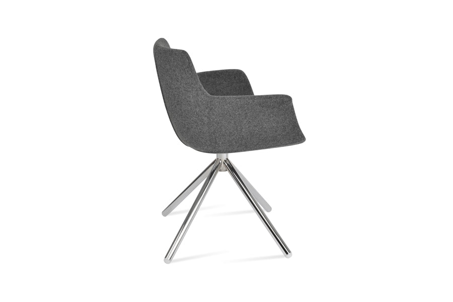 Bottega Swivel Stick Armchair - Fabric