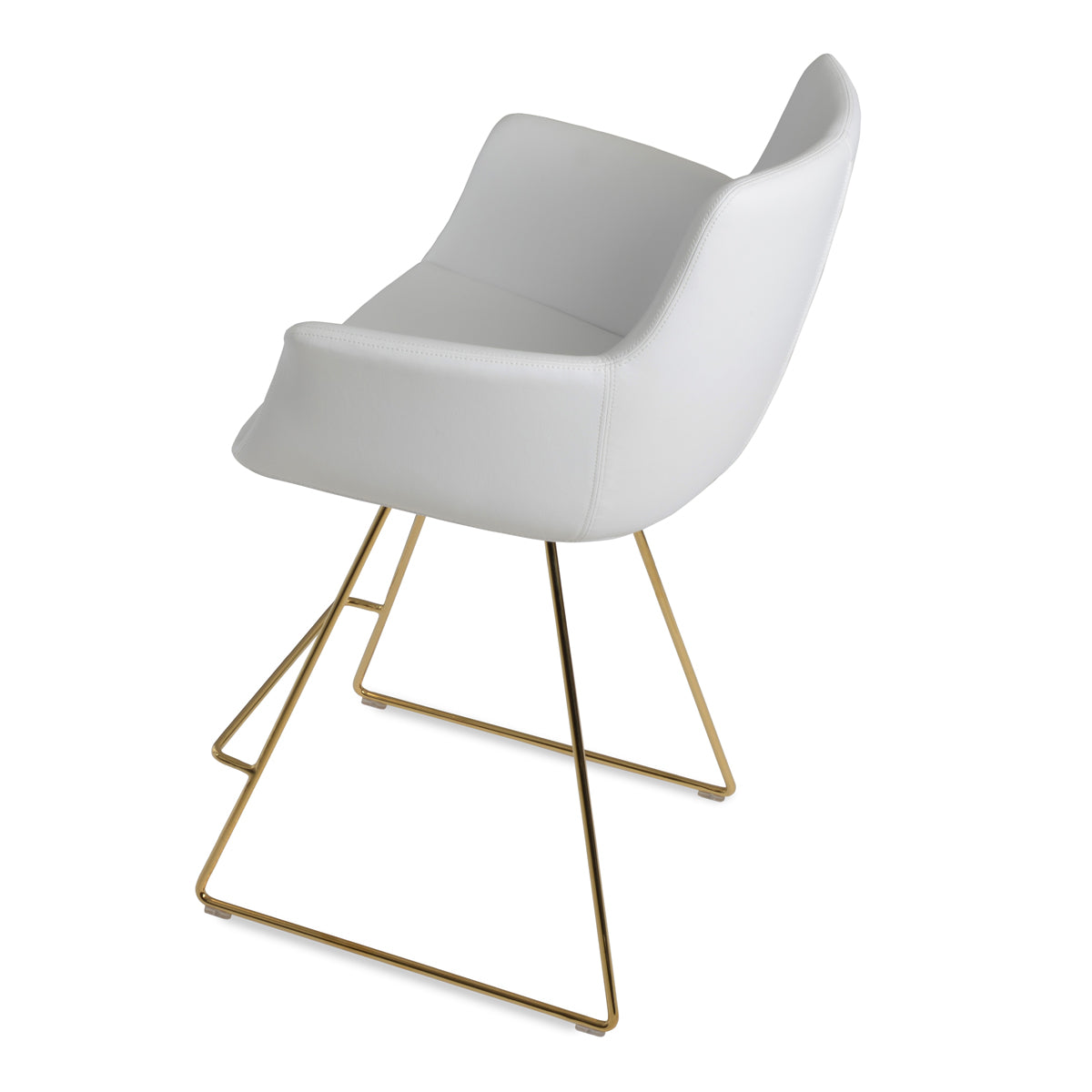 Bottega Wire Bar Stool-Leather