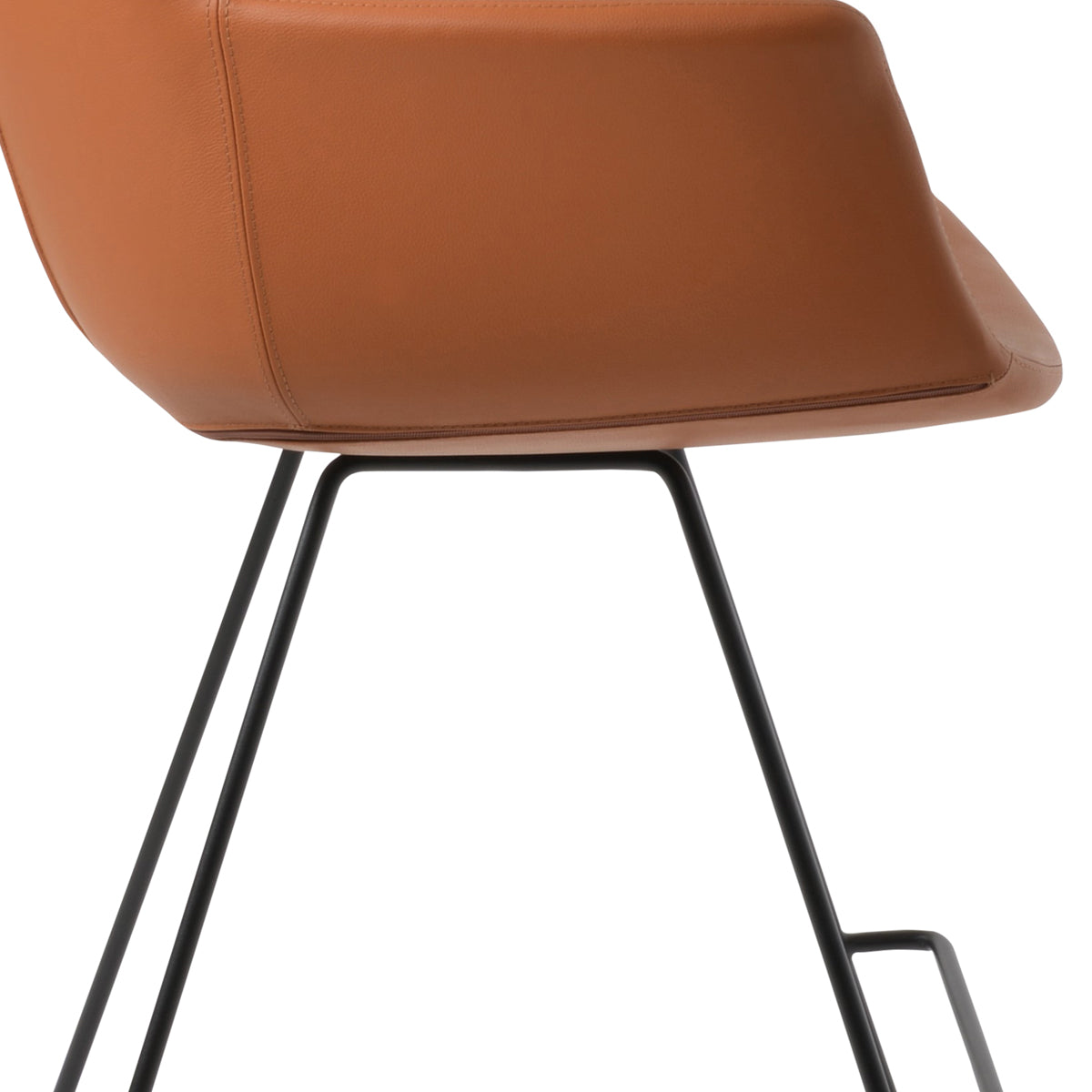 Bottega Wire Bar Stool-Leather