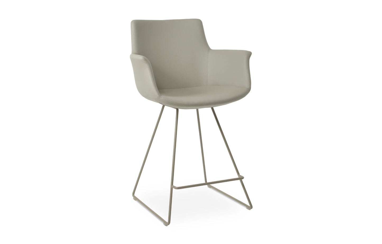 Bottega Wire Bar Stool-Leather