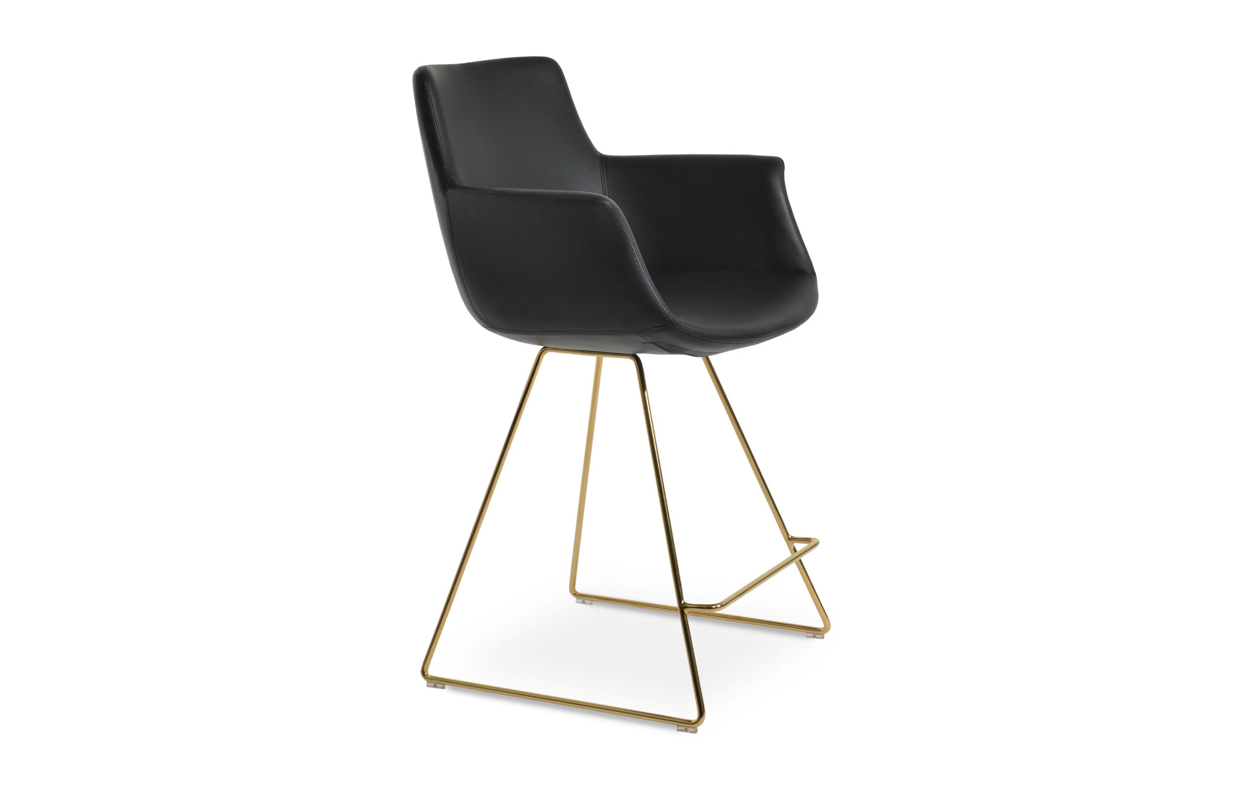 Bottega Wire Bar Stool-Leather