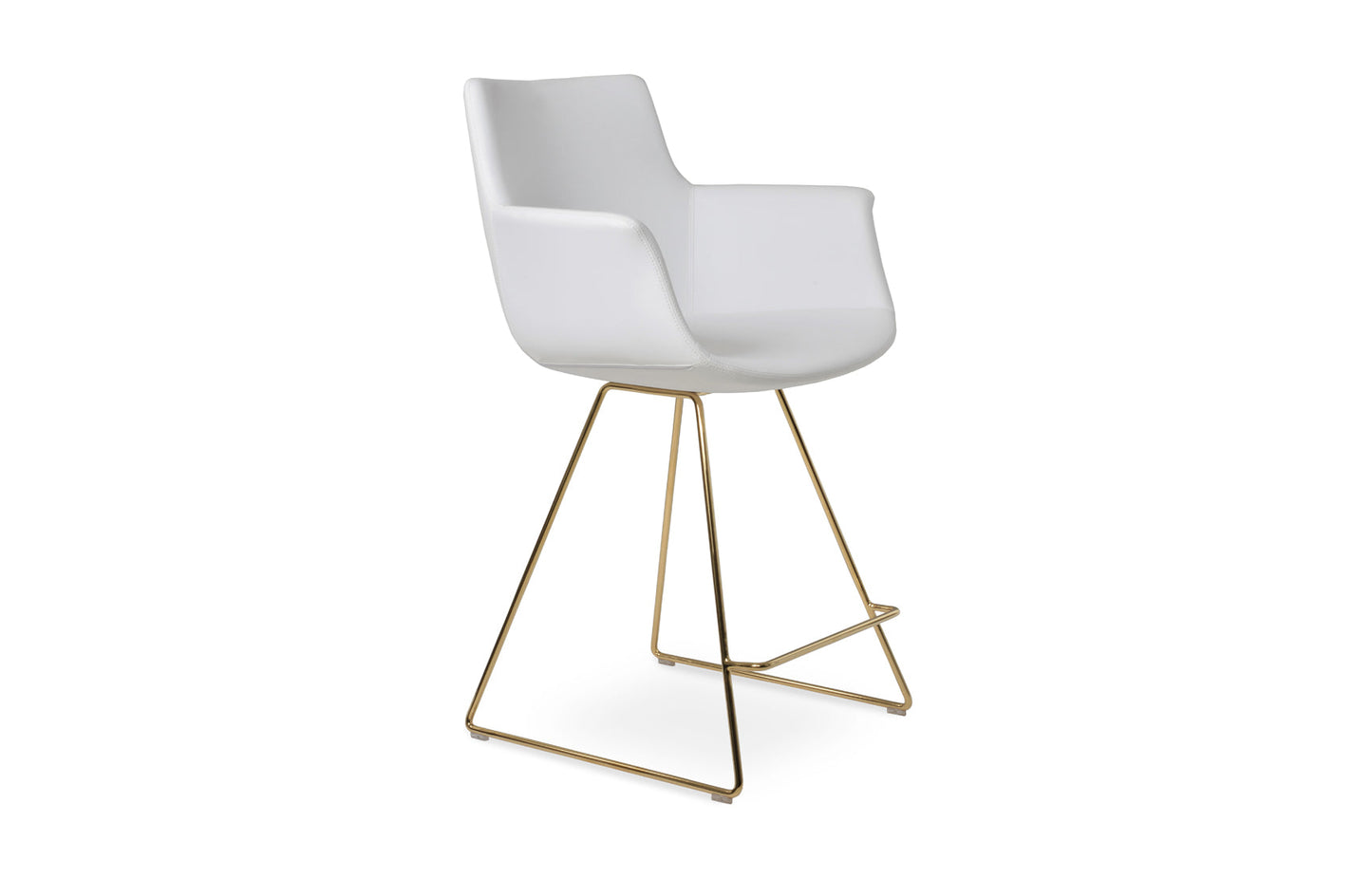 Bottega Wire Bar Stool-Leather