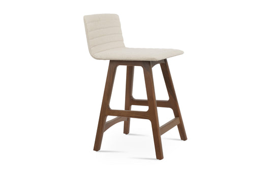 Corona Full Upholstered PR Wood Stool