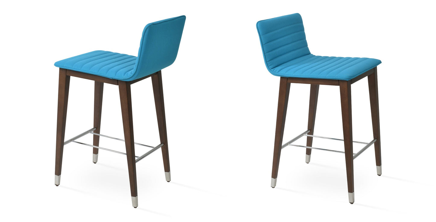 Corona Full Upholstery Wood Stool