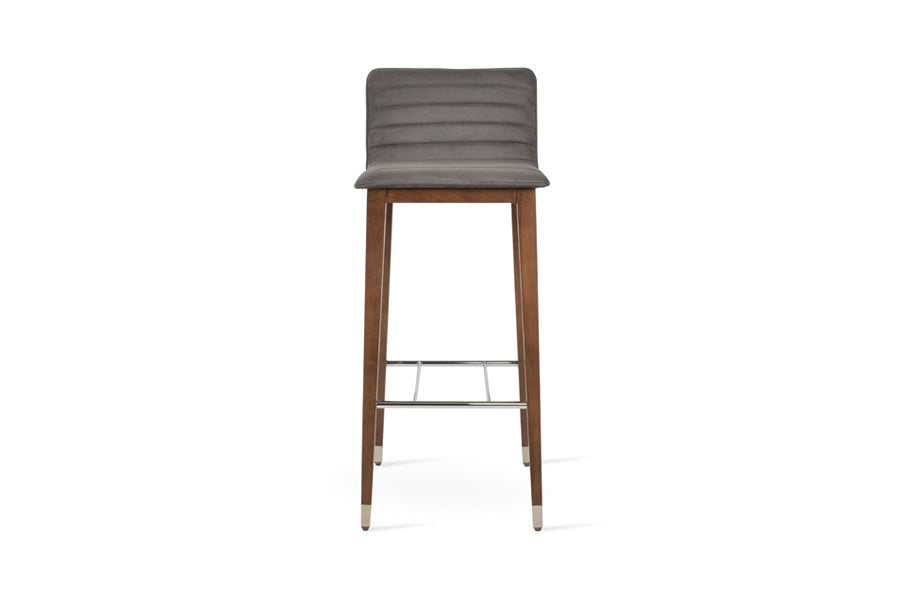 Corona Full Upholstery Wood Stool