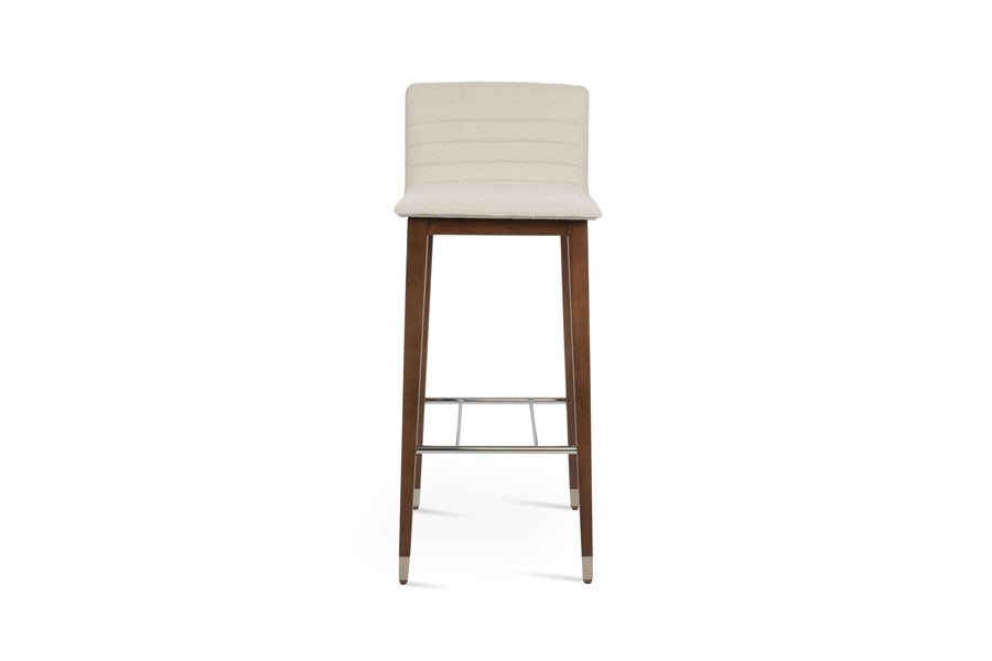 Corona Full Upholstery Wood Stool