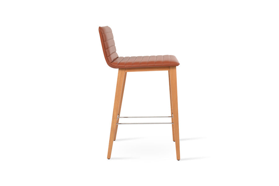 Corona Full Upholstery Wood Stool