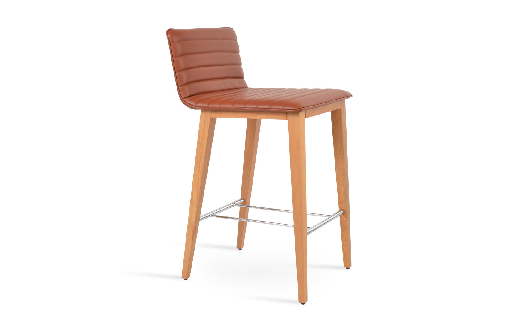 Corona Full Upholstery Wood Stool