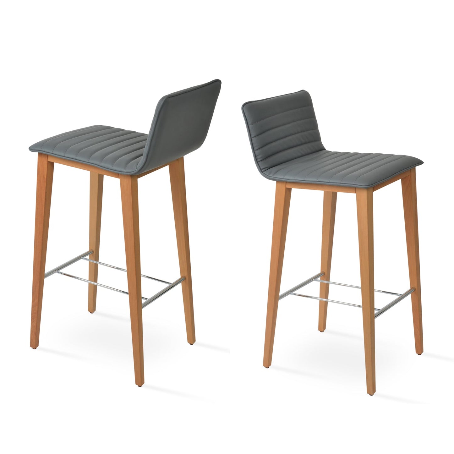 Corona Full Upholstery Wood Stool