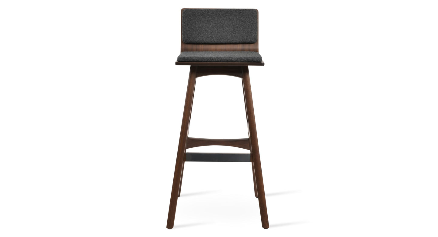 Corona PR Wood Bar Stool-Fabric