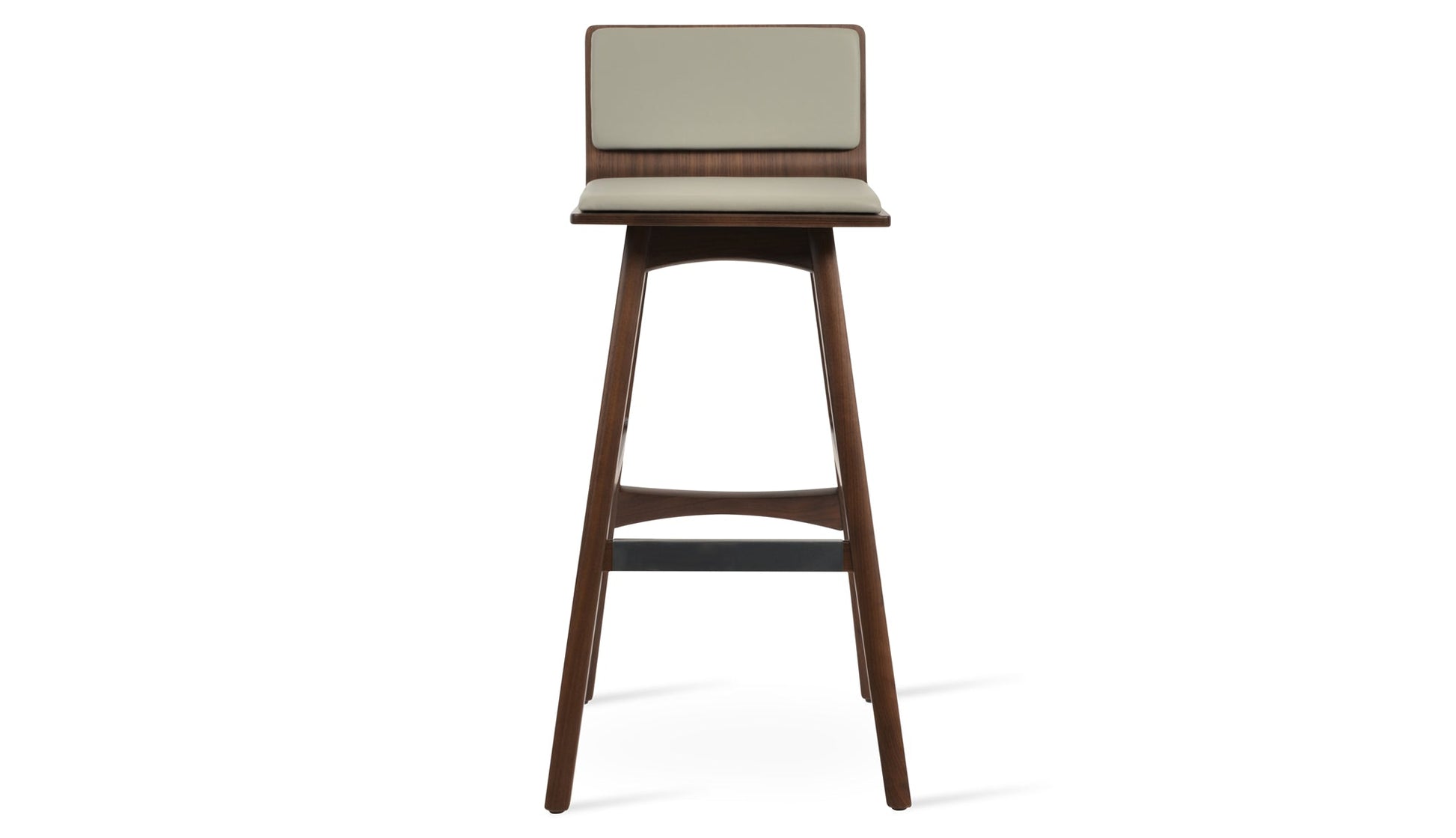 Corona PR Wood Bar Stool-Leather