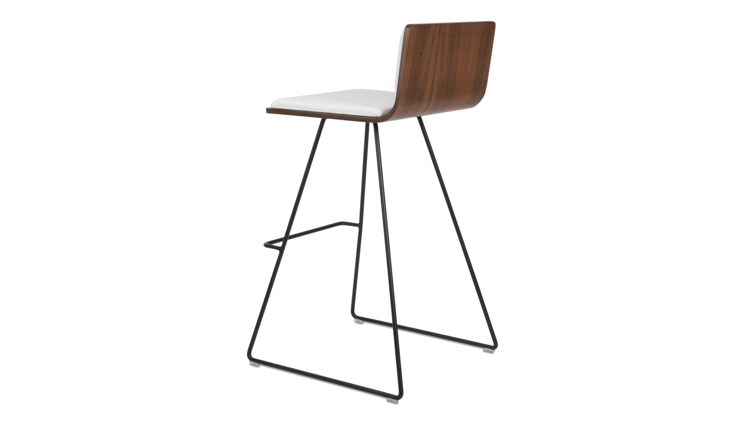 Corona Wire Bar Stool-Leather