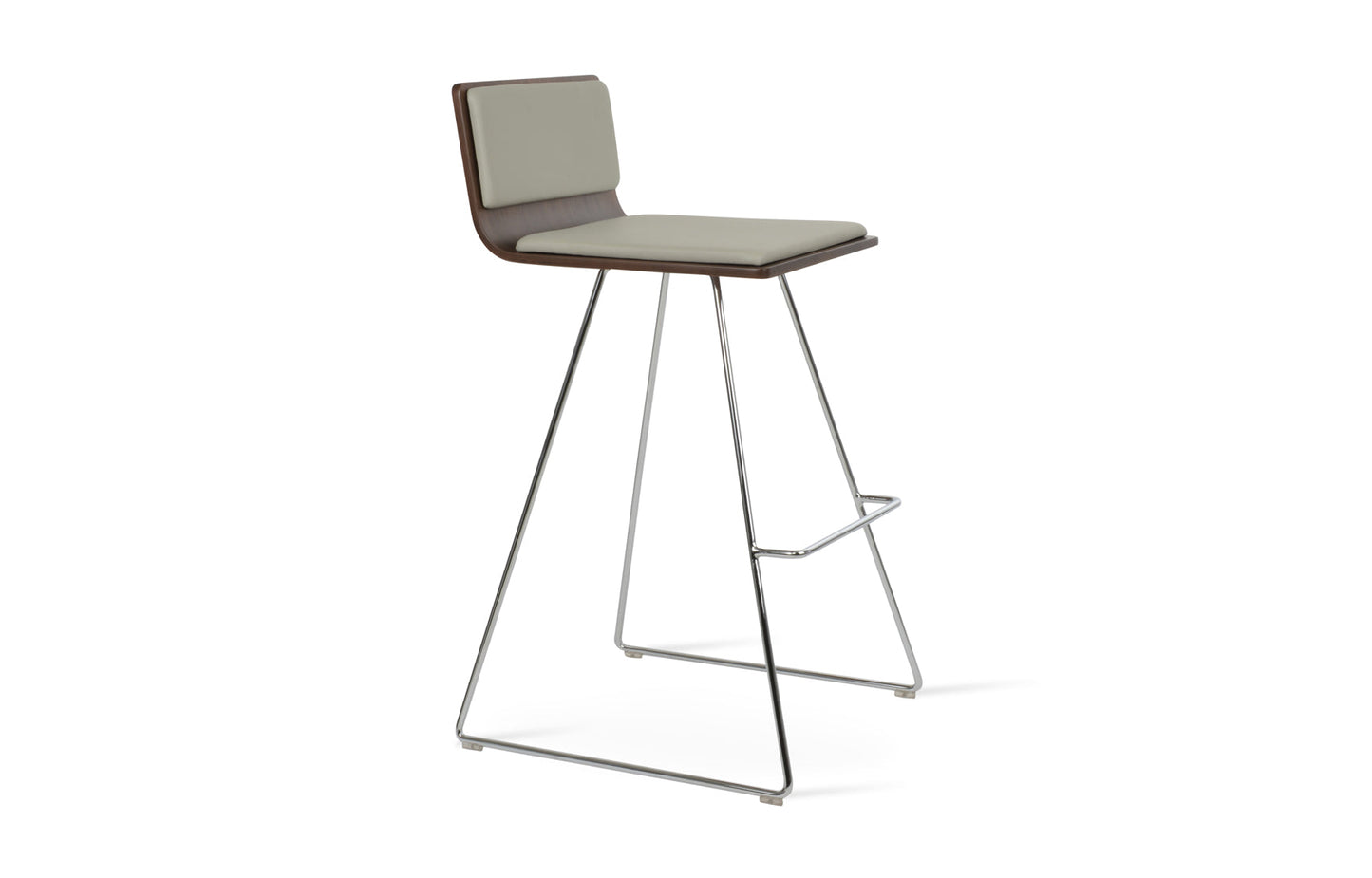 Corona Wire Bar Stool-Leather