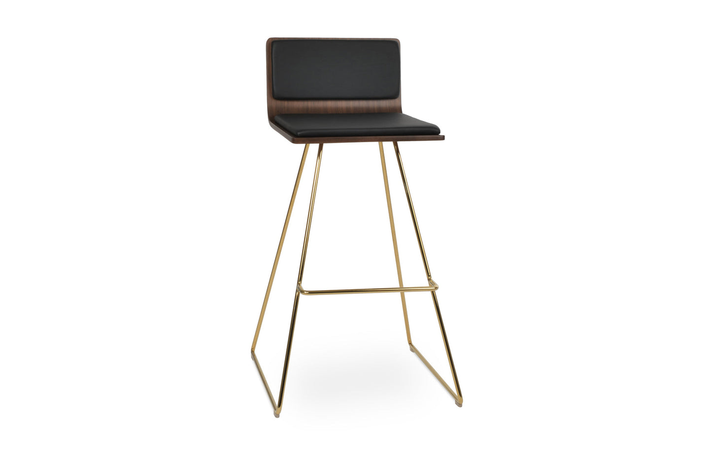 Corona Wire Bar Stool-Leather