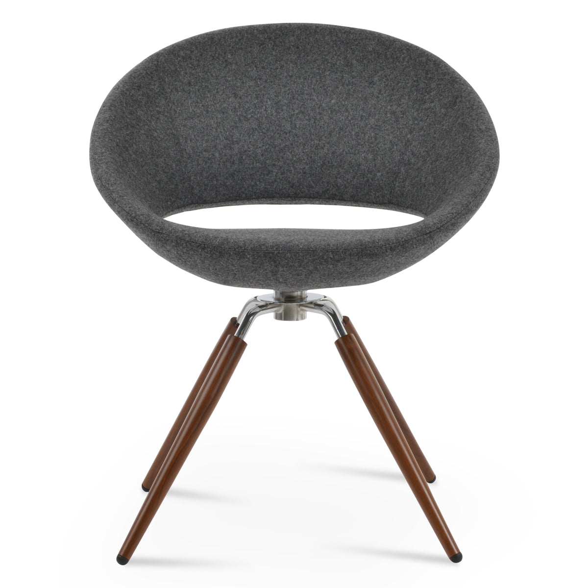 Crescent Carrot Swivel Dining Chair