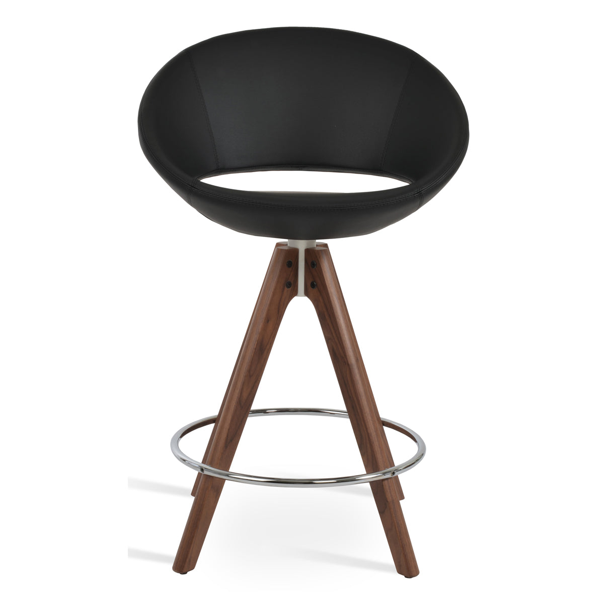 Crescent Pyramid Swivel Bar Stool