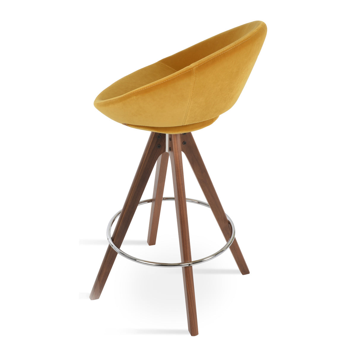 Crescent Pyramid Swivel Bar Stool