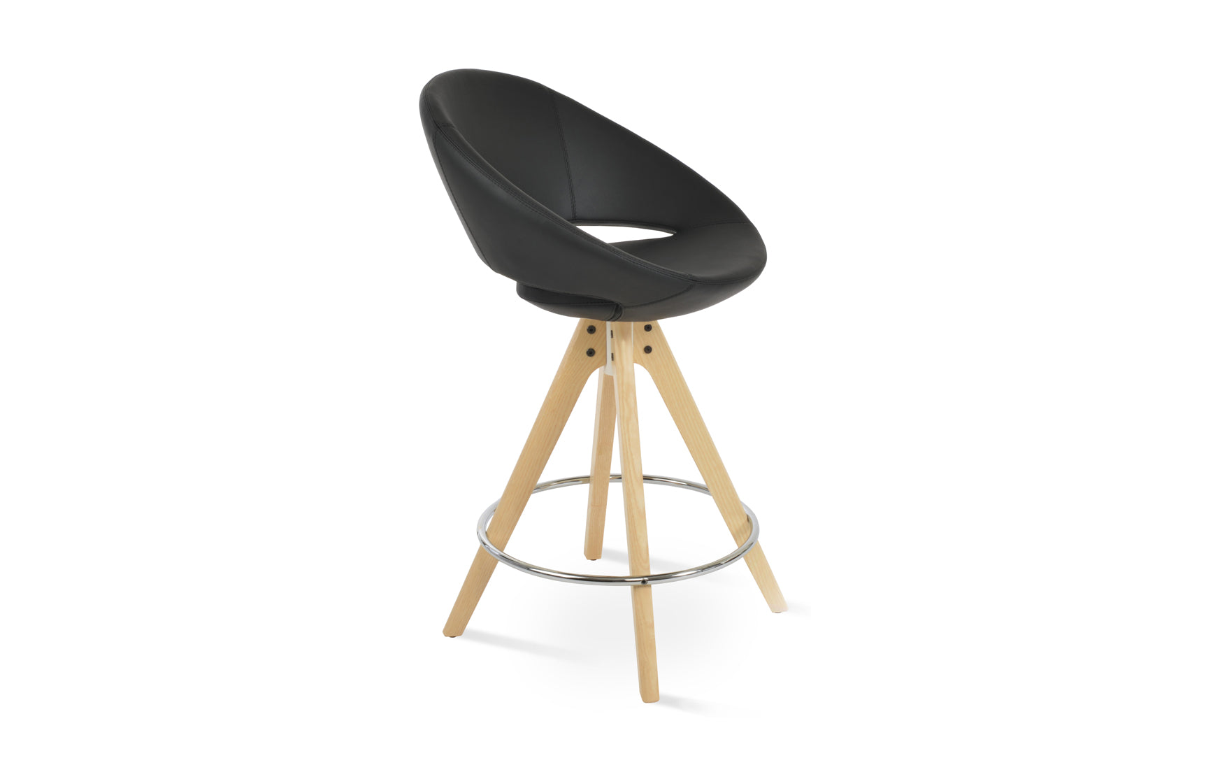 Crescent Pyramid Swivel Bar Stool