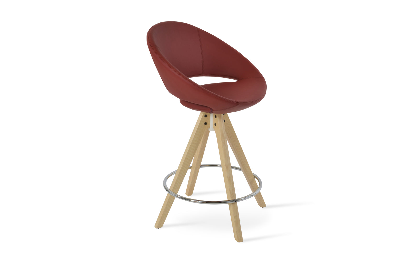 Crescent Pyramid Swivel Bar Stool