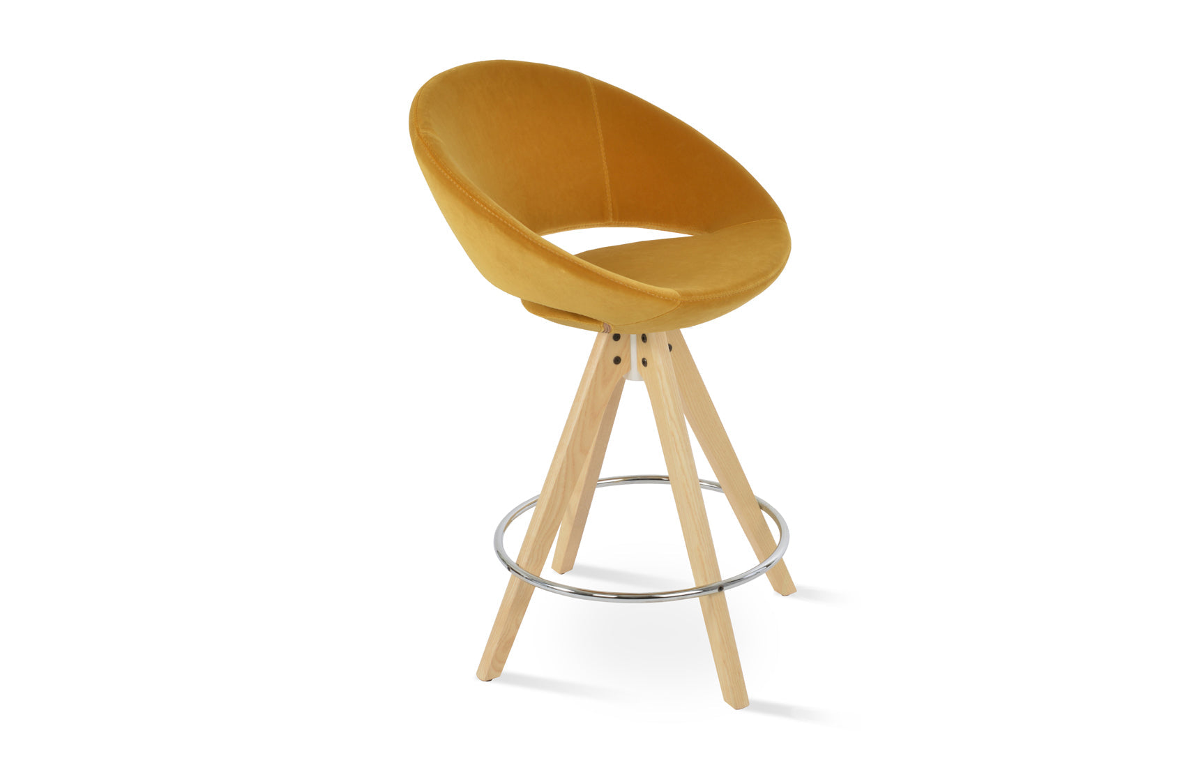 Crescent Pyramid Swivel Bar Stool