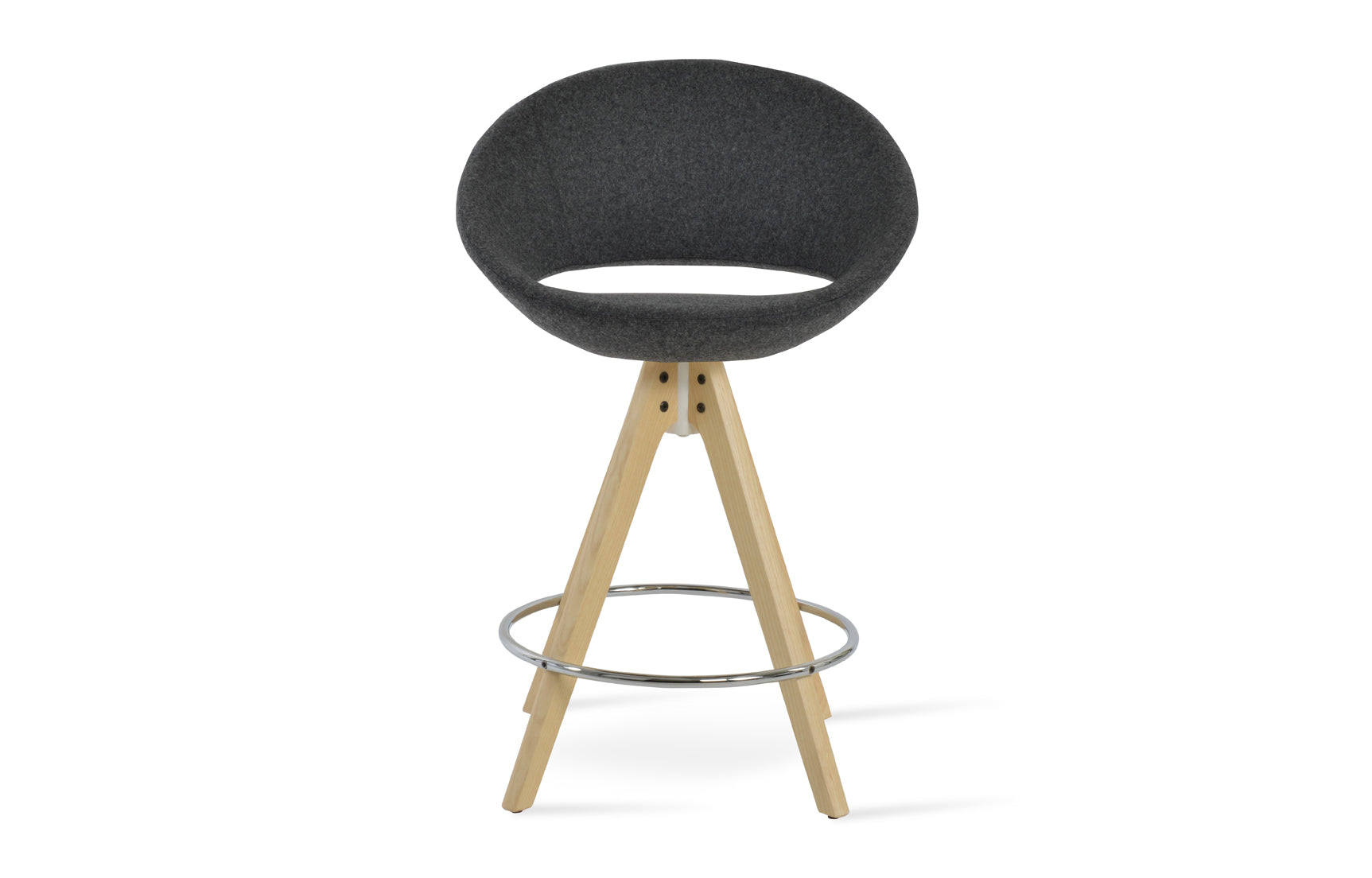 Crescent Pyramid Swivel Bar Stool